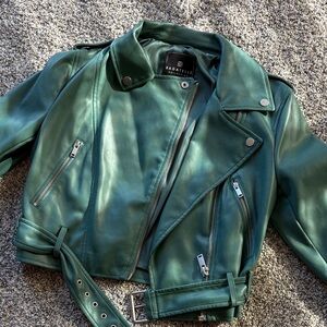 Bagatelle Women's Green Faux Leather Jacket